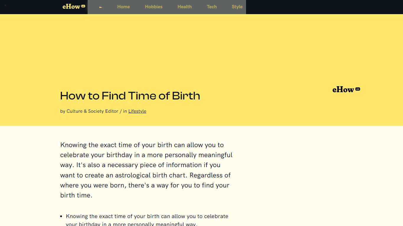 How to Find Time of Birth | eHow UK